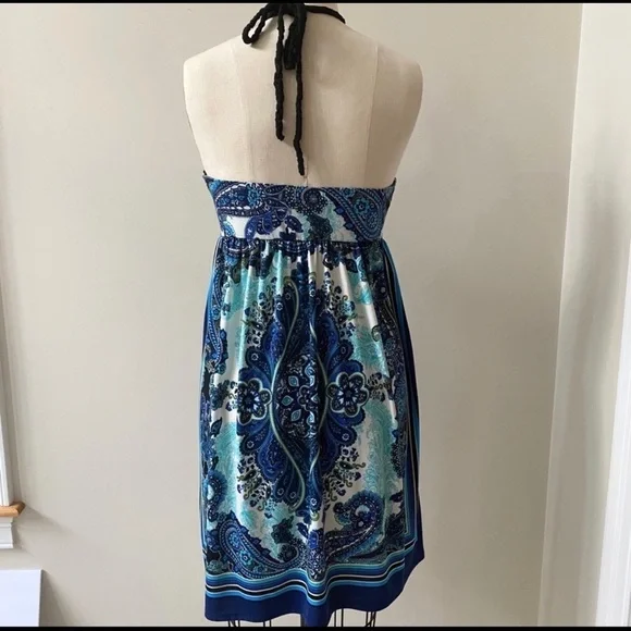 Arden B Halter Babydoll Paisley Dress Cover Up Medium - Picture 2 of 6